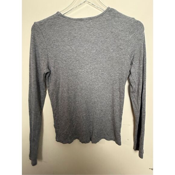 Marine Layer Lexi Rib Long Sleeve Crew Tee Gray Large Comfortable Casual Layerin - Picture 3 of 5